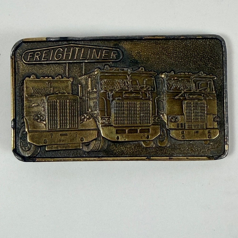 Vintage Freightliner Belt Buckle – Tonkin Inc. Seattle | Brass‑Tone 3.5" x 2"